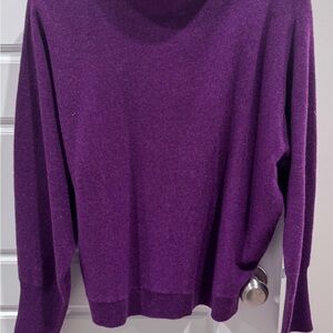 Sundance Women’s Rich Plum Cowl Neck Cashmere Sweater